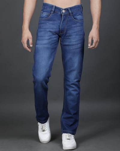 Image of EYEBOGLER Men's Jeans Pant Slim Fit Stretchable Casual Wear Mid Rise Cotton Blend Denim