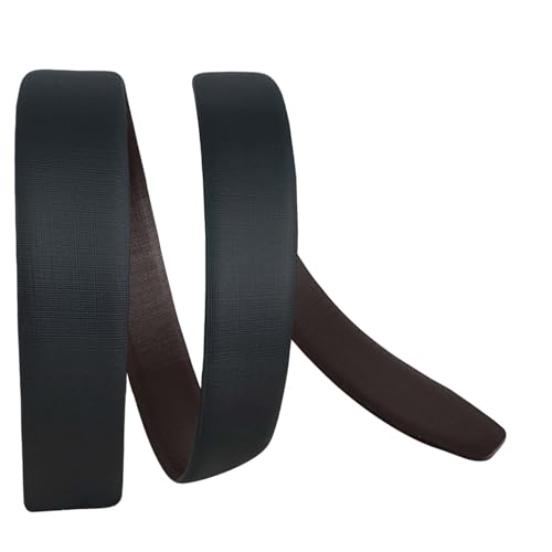 Image of Aakarshini Italian original leather belt strap /strip for men : Reversible, Adjustable, Without Buckle, Grip & Holes, Black /Brown ** Select the size carefully **