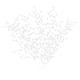 JEWEDECO 10 Pezzi Rami di Fiori Acrilici a Forma di Cristallo Bianchi per Decorazioni Matrimonio Fai da Te Bouquet di Fiori Artificiali Resistenti per Ghirlande e Composizioni Floreali