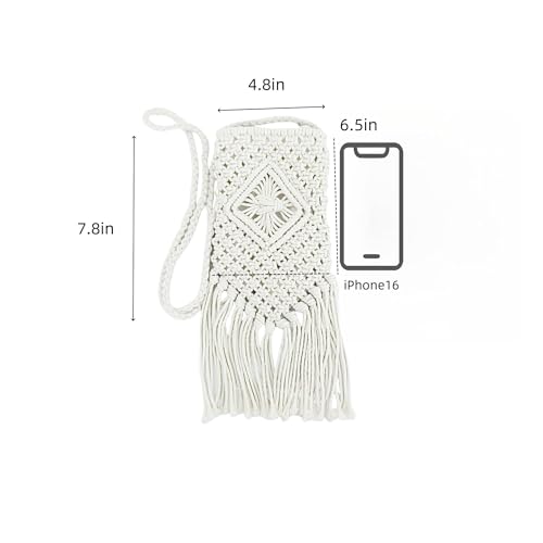Eiyye Boho Purse Crochet Women's Crossbody Handbags Handmade Purse with Tassel, Lightweight Shoulder Bag Mini Bag2