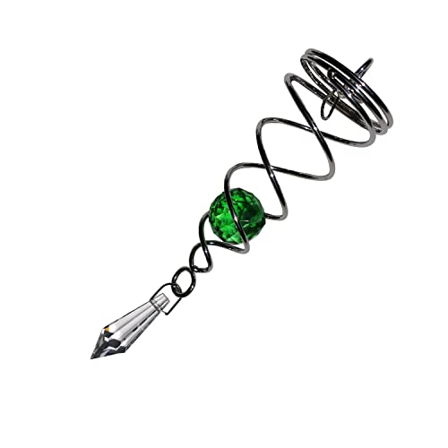 3D Garten Windspiel Edelstahl - Hängende Fenster Ornamente Mit Rotierender Gazing Ball Und Spiralschwanz (Baum des Lebens)