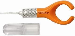 Fiskars FingerTip Art Knife, Finger-Handicraft Knife/Blade, For Right- and Left-handed users, Total length: 17.6 cm, Steel/Plastic, Orange, 1003738