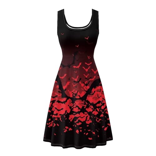 Image of Women Stylish Tank Dresses Sleeveless Round Neck Midi Casual Dress with Pocket for Summer