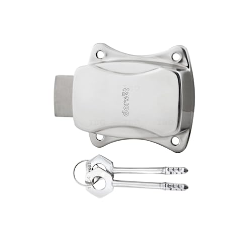 Image of Dorset 22 mm Lock for Wardrobes, Drawers, and Cabinets | Hextech Lock with 2 Keys | Satin Silver Finish | Furniture Lock for Home and Office, AL450SS