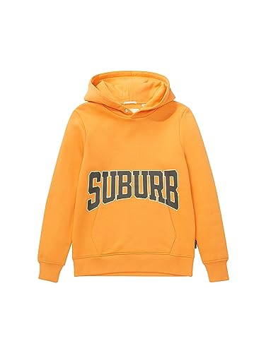 TOM TAILOR Jungen 1037580 Hoodie mit Schriftzug, 32258-soft orange, 164
