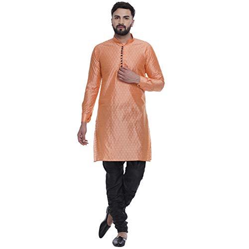 Image of Veera Paridhaan Men's Ethnic Jacquard Printed Long Straight Kurta