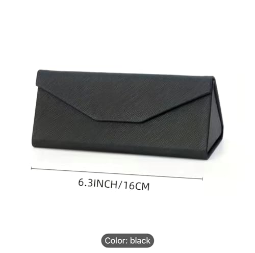 Handmade Folding Hard Case for Sunglasses, Eyeglasses, Reading Glasses. Triangle folding glasses case, storage portable sunglasses case with 6 pcs microfiber pouch bag for glasses.2