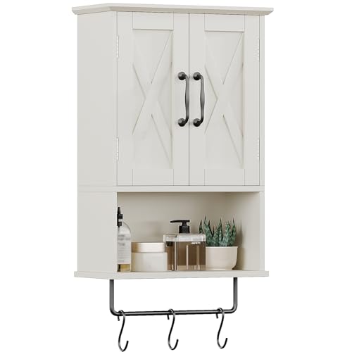 ChooChoo Farmhouse Medicine Cabinet, Bathroom Wall Cabinet with Adjustable Shelf,