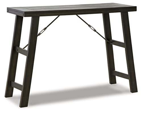 Signature Design By Ashley Noorbrook Farmhouse Counter Height Dining Table Set With Upholstered Bar Stools, Set Of 3, Black & White #TOP3