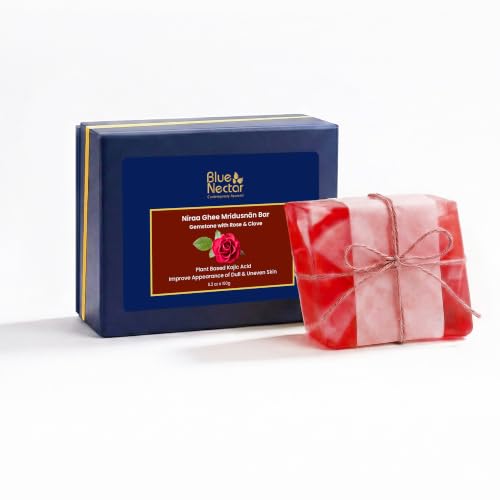 Image of Blue Nectar Rose & Clove Soap Bar | Gentle Bath Soap for Soft, Nourished & Healthy-Looking Skin for Men & Women | With Pure Rose Extract & Clove Oil for Moisturization & Skin Care (150 g)