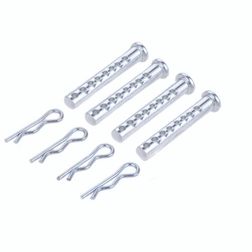 Heavy Duty Adjustable Clevis Pin ,Fastener Tool Size 3/8 X 2Inch Zinc Steel 8 Holes W/ Matching R- Clip (4) #TOP10