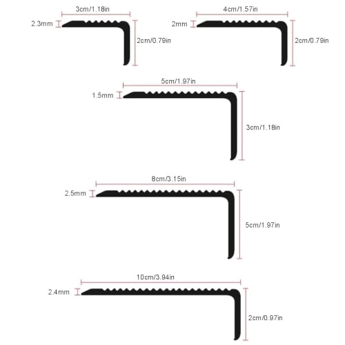 Perfil de borde de escalera de aluminio premium angular de 90cm alta resistencia en L 4