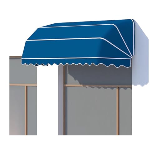Toldo telescópico impermeable con soporte de aluminio plegable azul para exterior 2