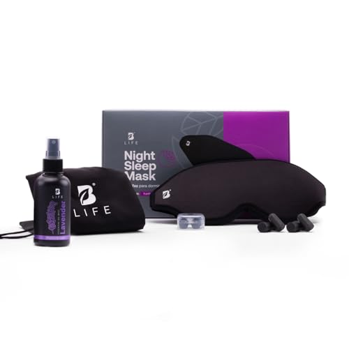 Higiene Bucal Y Dental, Home Antifaz para Dormir Premium con Spray de Lavanda Incluido. Máscara Negra con Almohadillas 3D para Descansar, Bloqueo de Luz para Dormir o Viajar Ajustable y...