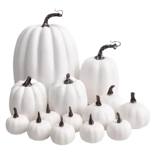 Decoración de calabazas de mesa de otoño con acabados detallados para interiores y porches 2