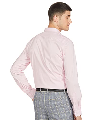Image of Park Avenue Men's Cotton Blend Solid Pattern Slim Fit Regular Collar Full Sleeve Formal Shirt