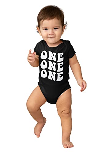 First Birthday Outfit One Piece Retro Boy Gift Handmade (12-18M)