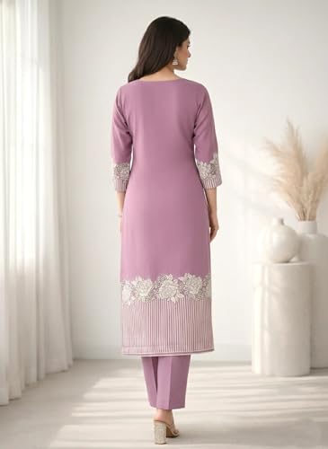 Image of FABNEX Kurta Set for Women | Stylish Cotton Printed Kurti Pant Set | Indo-Western Casual & Festive Kurta Set for Women (K-220-21)