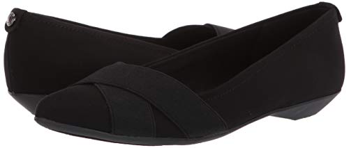 Anne Klein Womens Oalise Ballet Flat, Black/Black, 10.5 Us #TOP6