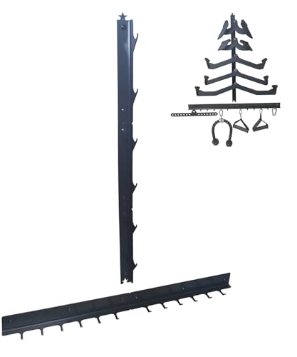 LJYMYSAK LAT Pull Down Bar Storage Rack Gym Storage Wall Organizer for Lat Pulldown Attachments Cable Attachments Rack for Gym Accessories Workout Equipment Storage