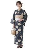 浴衣 セット レディース 二部式 選べる浴衣 しわ兵児帯 2点セット 大人かわいい 上品 花柄 夏祭り 花火大会 (04, 通常タイプ)
