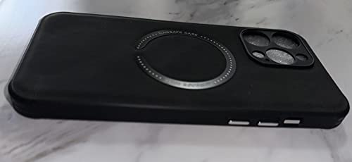 Dreames For Iphone 14 Pro Max Leather Case, Compatible With Mag-Safe, Magnetic Wireless Charging, Elegant Phone Cover, Non-Slip Grip Protective Four Corner Protectio (Black) #TOP1