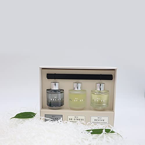 Ahuva Reed Diffuser Set Of 3 (1.7 Fl Oz Each)- Oil Diffuser & Reed Diffuser Sticks, Home Decor & Office Decor, Fragrance And Gifts #TOP1