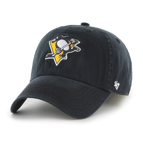 Pittsburgh Penguins Franchise Vintage Classic Black Hat Cap Mens Fitted (US Alpha Large)