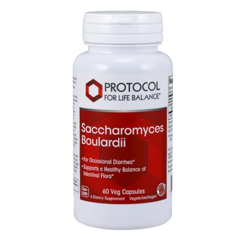 PROTOCOL FOR LIFE BALANCE Saccharomyces Boulardii - 10 Billion CFU - Probiotic Supplement - Support Gut Health & Digestive Health - Relieves Occasional Diarrhea - Halal & Kosher - 60 Veg Caps