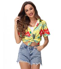 Blueleaf Hawaiian Shirts for Women Short Sleeve Button Down Shirts Women's Beach Aloha Tropical Floral Shirts4