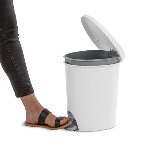 Caneca de basura blanca para baño de 2.6 galones miniatura 7
