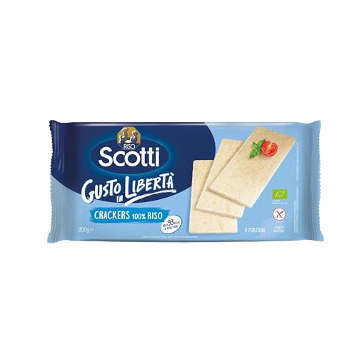 Riso Scotti - Crackers di Riso 100% Senza Glutine Bio - Snack Salati Biologici - 8 Porzioni Singole