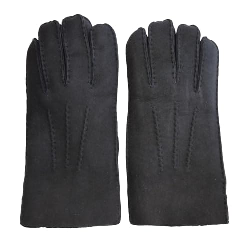 Guantes de piel de oveja genuina TruClothing artesanales con forro de lana suave de abrigo
