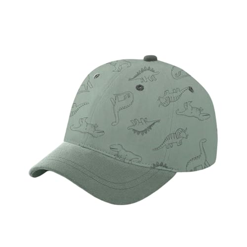 Gorra de béisbol para bebé turbante para bebé con estampado de dinosaurio, ajustable, para uso diario al aire libre, bufanda para mujer, verde, 1-3 años