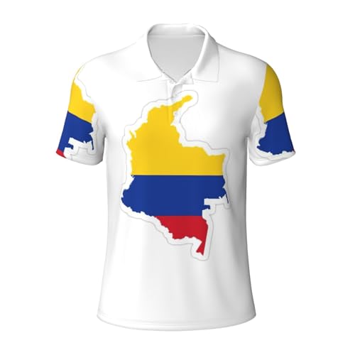 Polo décontracté pour homme imprimé Colombie idéal pour l'été