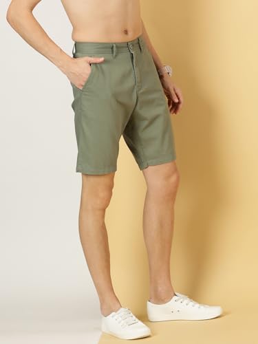 Image of Thomas Scott Men's | Solid | Chino Shorts | Regular Fit | Cotton Elastane | Above Knee | Casual Short