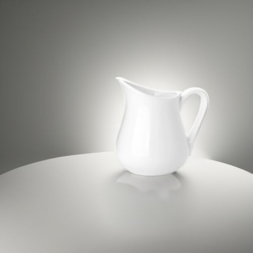 Nucookery 8 Oz White Porcelain Creamer with Handle