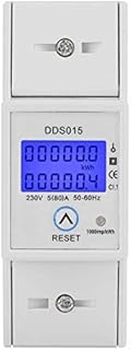 Single Phase Energy Meter, 5-80A 230V 50Hz Electric KWh Meter LCD Energy Meter Watt Meter, DDS015 Single Phase Din Rail KWH Energy Meter