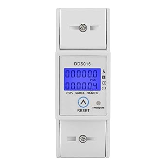 Single Phase Energy Meter 5-80A 230V 50Hz Electric KWh Meter LCD Energy Meter Watt Meter, DDS015 Single Phase Din Rail KWH Energy Meter