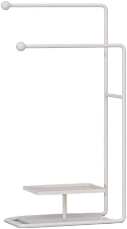 Multi-Layer Bathroom Floor-Standing Towel Rack Punch-Free Bathroom Storage Rack Floor-Standing Toilet Towel Rack(Cream White)