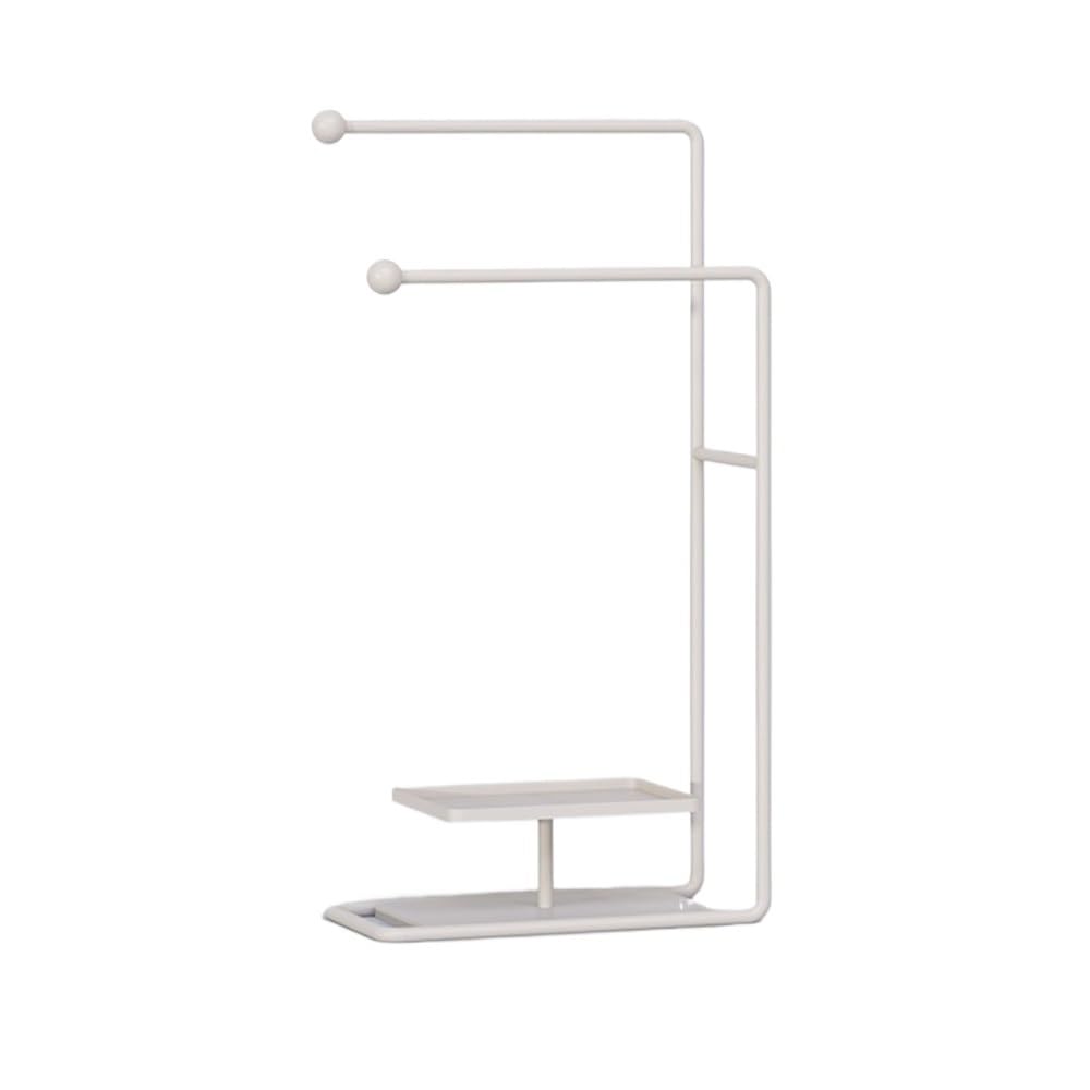 towel rail Multi-layer Bathroom Floor-standing Towel Rack Punch-free Storage Toilet(Cream White)