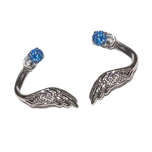 Angel Wing Ear Studs with Sparkling Crystal Detail Rhinestones Piercing Earrings for Fashion Jewelry Lovers Elegant
