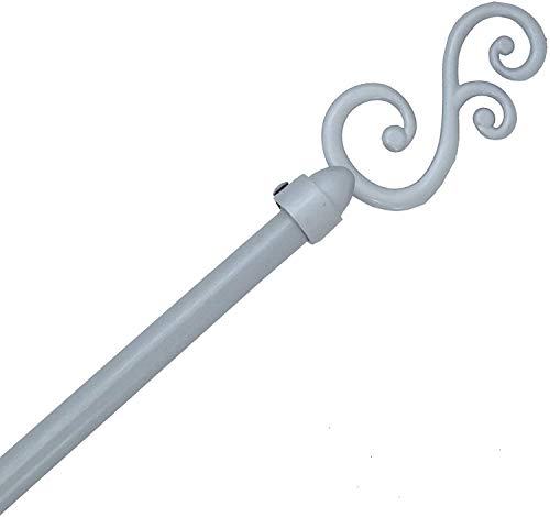 Maison & Marques Tringle à Rideaux en métal Télescopique Extensible 120 a 210 cm avec Embouts déco (Arabesque Argent) Cover