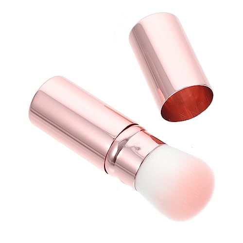 SHERCHPRY 2-in-1 Fluffy Brush for Facials Highlighting Makeup Double-ended Blusher Brush Portable Makeup Tool Soft Bristles Skin Friendly