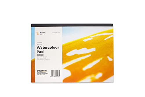 ETCHR Wood Pulp Watercolor Block, A4 Hot Press - Journal Block - 16 Pages - Student Grade Paper Pad
