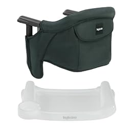Inglesina Fast Table Chair - Dark Green + Fast Dining Tray - Portable Baby High Chair - for Babies & Toddlers up to 37 lbs -Fits Tables 0.8'' to 3.5'' Thick -Compact & Easy to Use -Travel Bag Included