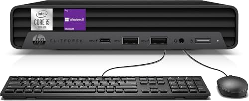 HP EliteDesk 800 G6 Mini PC Desktop Win11 Pro, Micro Computer Intel Gen 10th Core i5 10500T, 16GB RAM, 512GB SSD, 4K Support, Displayport, RJ 45, Wi FI, BT (Renewed)