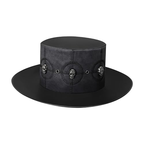 Baoblaze Chapeau Steampunk, accessoires de chapeau de médecin de la peste, couvre-chef décoratif en cuir pour adulte, chapeau de Jazz pour Club Cosplay,