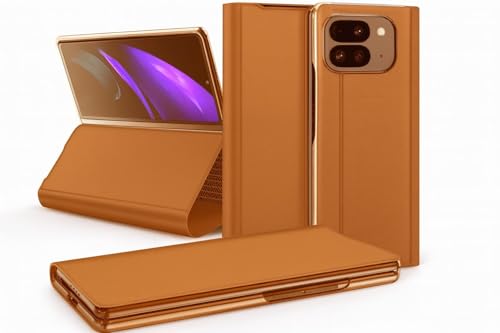 Image of WHITBULL Business Style Leather Case with High Protection Scratch-Resistant Protective Cover Compatible with Google Pixel 9 Pro Fold 5G / Google Pixel Fold 2 5G Brown