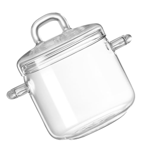 ZUNOXAZ Olla de Vidrio Transparente para Cocinar con Tapa Hermética Resistente al Calor para Estufas Pequeñas y Uso al Aire para Guisos Sopas y Pastas